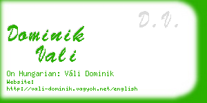 dominik vali business card